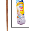 CleanHouse #24 Yacht Mop With Handle.  Cotton Mop with Handle Ideal For Indoor and Outdoor Use for Kitchens, Bathrooms and all Household use – Traditional White cotton Yarn Mop – Great for smaller areas – Solid wood handle – Heavy duty made to last CH1002