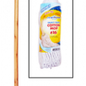 CleanHouse #16  Cotton Mop with Handle Ideal For Indoor and Outdoor Use for Kitchens,Bathrooms and all Household use – Traditional White cotton Yarn Mop – Great for smaller areas – Solid wood handle – Heavy duty made to last CH10020