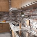Wall Tile Morcart-3D Mosaic Self Adhesive Tile Wall Sticker Backsplash DIY For Bathrooms, Kitchens, Oil-Proof, Waterproof- 12 inches X 12 inches -MT1085