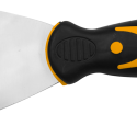 Worksite Putty Knife 3 inch(75mm), Stainless Steel, Surface Mirror Chrome, Rust Proof. Spackle Knife, Metal Scraper, Putty Knife Scraper for Drywall, Putty, Decals, Wallpaper, Baking, Spackling, Patching and Painting. Handle: pp + TPR, dipped twice. WT3139
