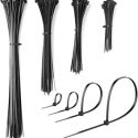 FULGORE CABLE TIES, Black Plastic Cable Ties. Zip Ties, 50 Pieces Adjustable Durable Self 6″, 8″, 12″, 14″  Locking Black Nylon Zip Cable Ties For Home Office Garage Workshop Heavy Duty. Cable Ties Can Be Used For Tying Cables, Plants, Packages FU0282, FU0280, FU0281, FU0279