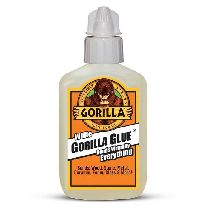 Gorilla Glue Dries White 2 OZ, For Tough Repairs on Dissimilar Surfaces, Both Indoors and Out. 100% Waterproof, Dries 2x Faster, Ideal for Wood, Metal, Stone, Ceramic, Glass, Plastic, PVC Sheet, Brick, Concrete and Foam – 5201205