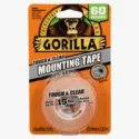 Gorilla Tough & Clear Double Sided Mounting Tape, 1″ x 60″, Clear, (Pack of 1) Bonds to: Brick, concrete, stone, glass, metal, plastic, tile, wood and more-6065003