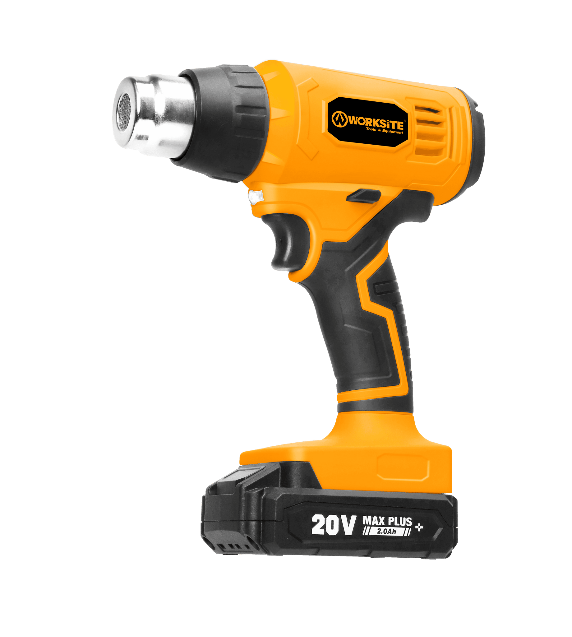 Worksite Tools 20V Cordless Heat Gun 20V Max Lithium-ion Battery Hot Air Gun Kit with 4.0A Battery, Fast Charger & Tool Bag, 4 Nozzle Attachments for Crafts, Shrink PVC and Stripping Paint CHG326