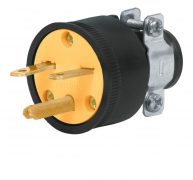 Brown USA Straight Electrical Plug 3 Wire, 15 Amps, 220V UL listed Electrical Male Plug- BREL0031